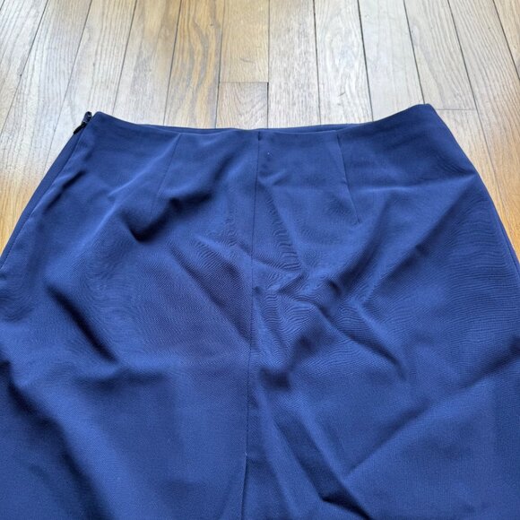 Prada Size 6 Navy Blue Virgin Wool Mini Pencil Skirt With Silk-Cupro Lining - Picture 14 of 15